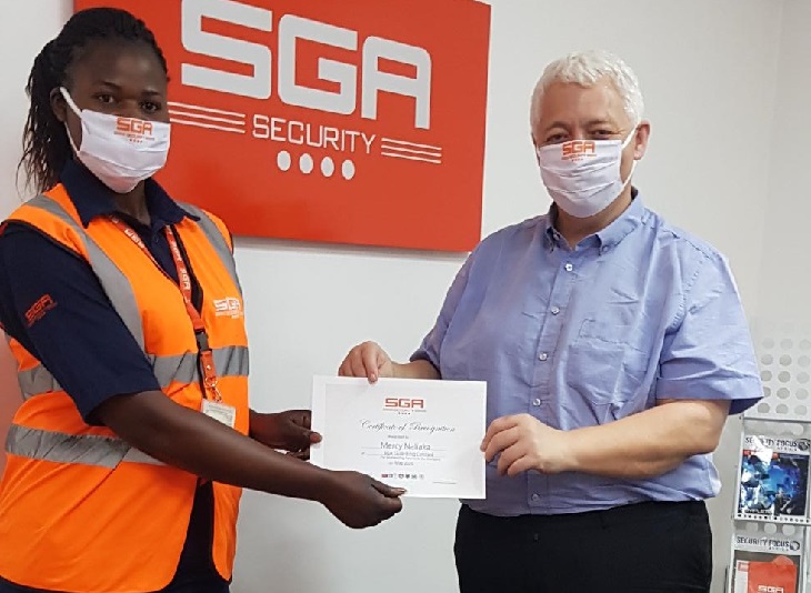 SGA Security Awards Female Guards For Being Vigilant In Fighting Covid-19